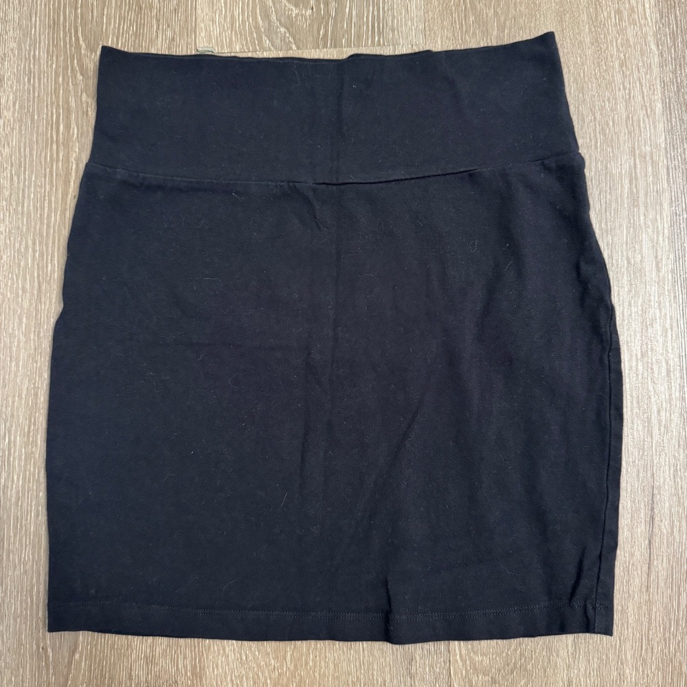 Charlotte Russe Mini Skirt Women L Black High Waist Bodycon Stretch Cotton